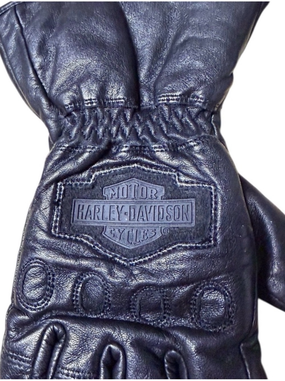 HARLEY DAVIDSON Women Black Leather Insulated Motorcycle Gloves - Picture 9 of 10